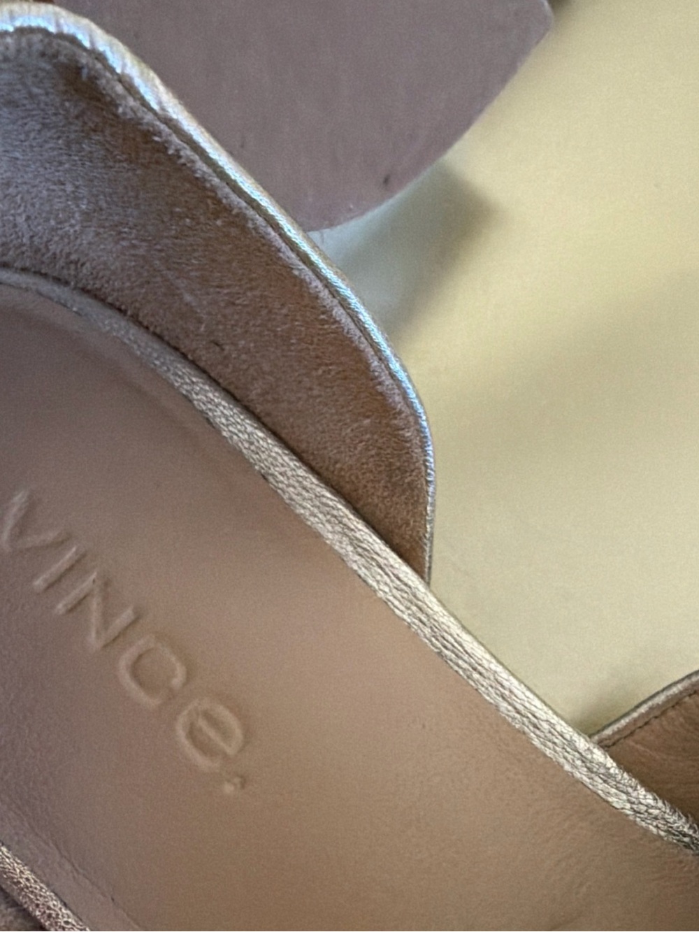 Vince Metallic Gold Pointed D'Orsay Flats - Picture 4 of 5